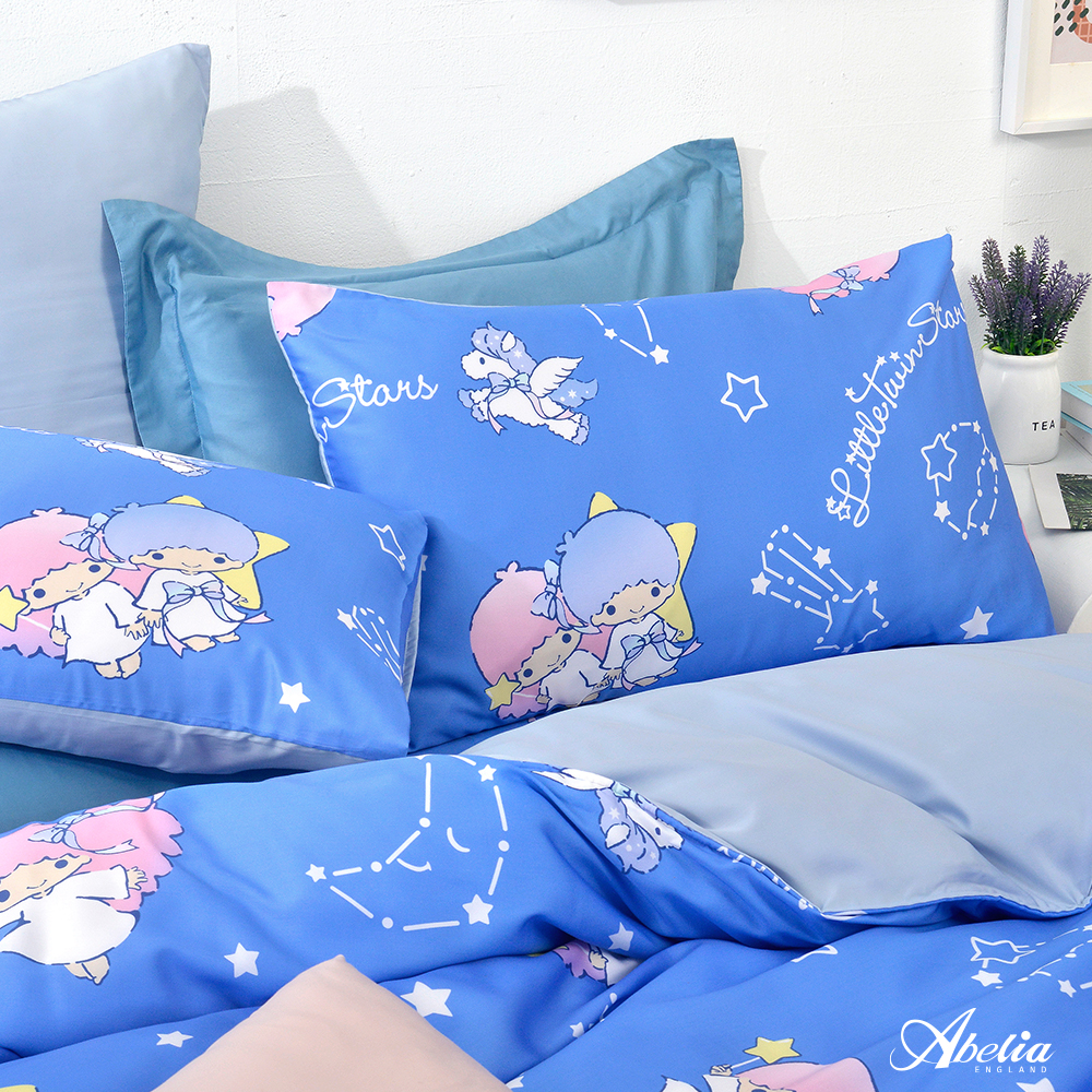 英國Abelia《Sanrio-雙星仙子天馬行空》雙人天絲床包枕套組