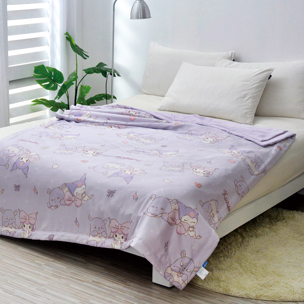 英國Abelia《Sanrio-蝴蝶結KUROMI》100%天絲抗菌涼被(5x6.5尺)