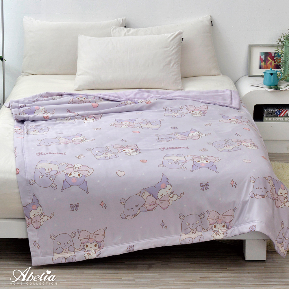 英國Abelia《Sanrio-蝴蝶結KUROMI》100%天絲抗菌涼被(5x6.5尺)