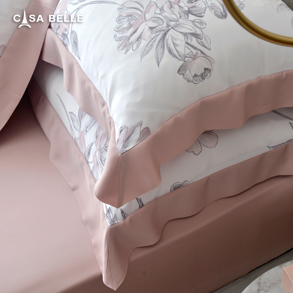 法國CASA BELLE《里歐諾拉》加大天絲四件式防蹣抗菌吸濕排汗兩用被床包組