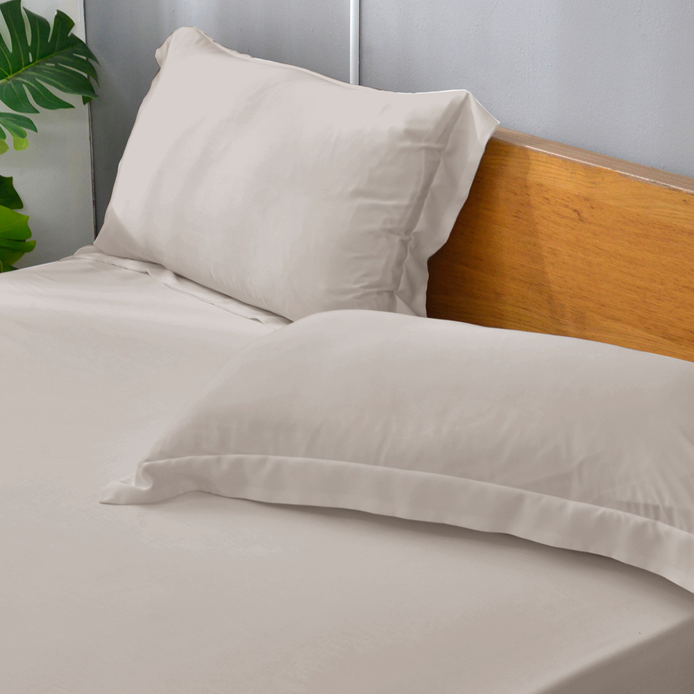 法國CASA BELLE《淡雅淨色》天絲壓框枕套-2入(共五色)