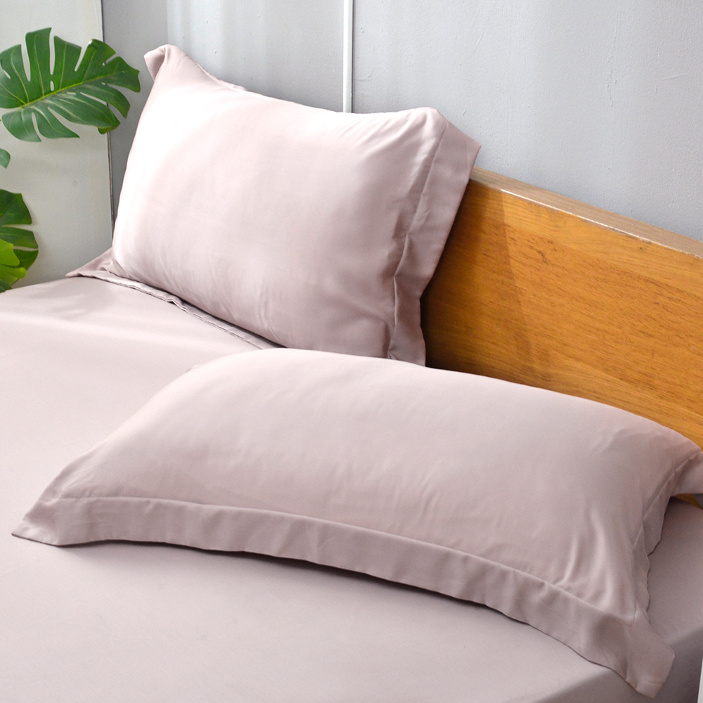 法國CASA BELLE《淡雅淨色》天絲壓框枕套-2入(共五色)