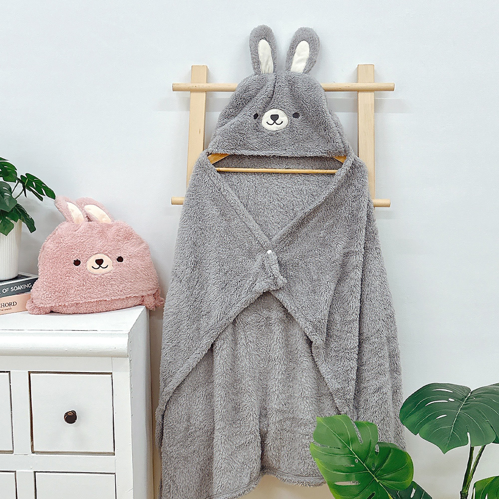 義大利Fancy Belle《妮妮兔》連帽披肩毯90*120cm(共兩色)