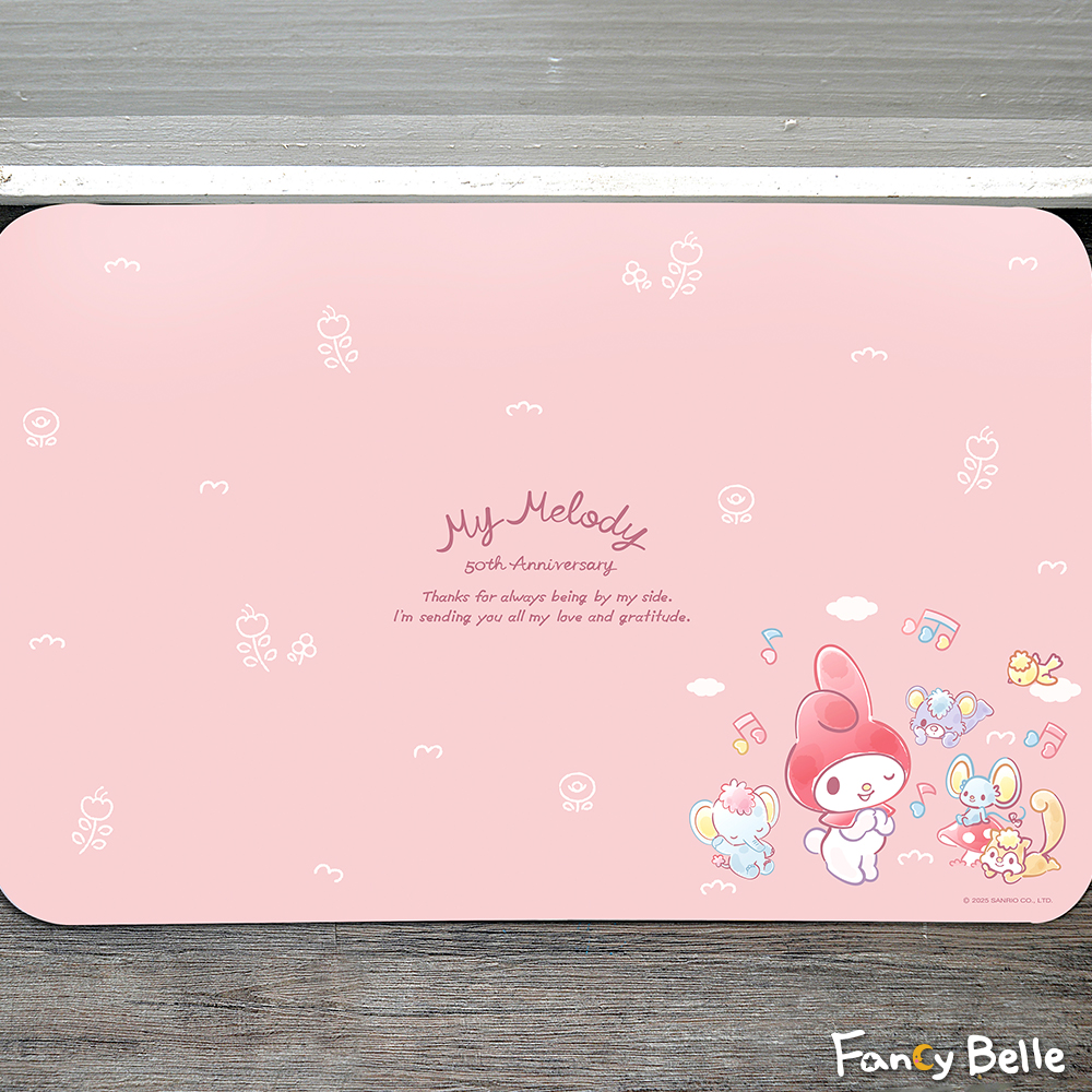 義大利Fancy Belle《Sanrio-My Melody甜蜜回憶》抗菌可水洗軟式珪藻土強效吸水地墊 60*39CM