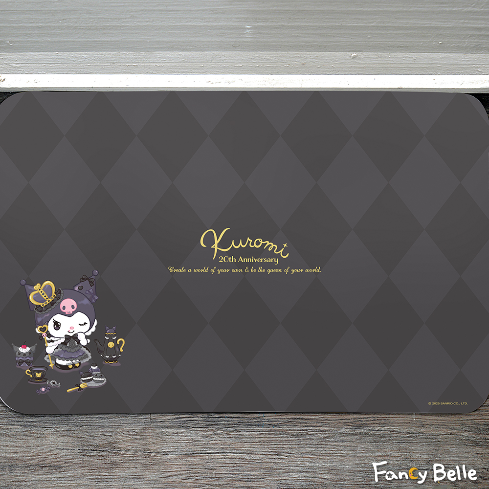 義大利Fancy Belle《Sanrio-暗黑KUROMI》抗菌可水洗軟式珪藻土強效吸水地墊 60*39CM