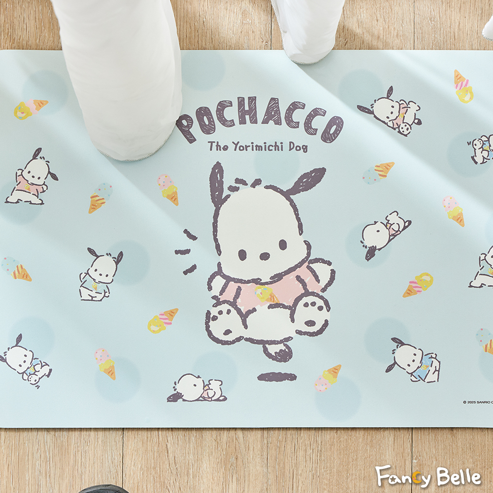 義大利Fancy Belle《Sanrio-POCHACCO帕恰雪糕》抗菌可水洗軟式珪藻土強效吸水地墊 60*39CM