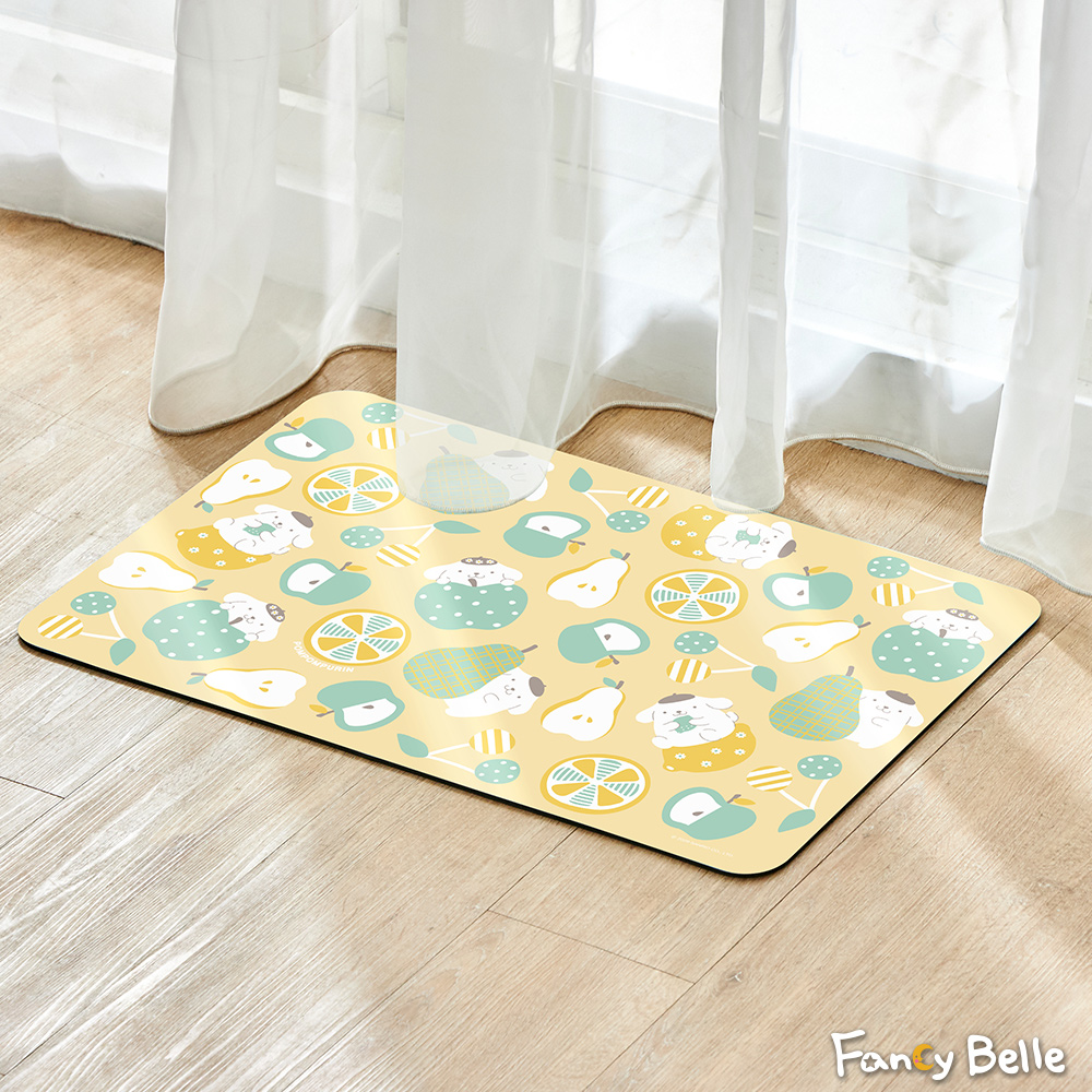 義大利Fancy Belle《Sanrio-布丁狗果園萌旅》抗菌可水洗軟式珪藻土強效吸水地墊 60*39CM