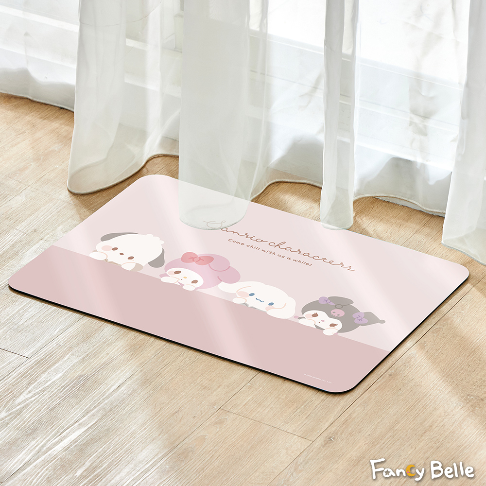 義大利Fancy Belle《Sanrio-暖心萌伴》抗菌可水洗軟式珪藻土強效吸水地墊 60*39CM