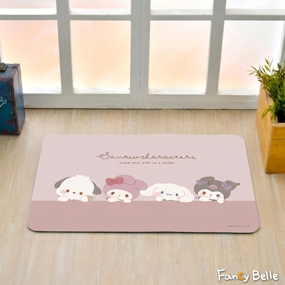 義大利Fancy Belle《Sanrio-暖心萌伴》抗菌可水洗軟式珪藻土強效吸水地墊 60*39CM