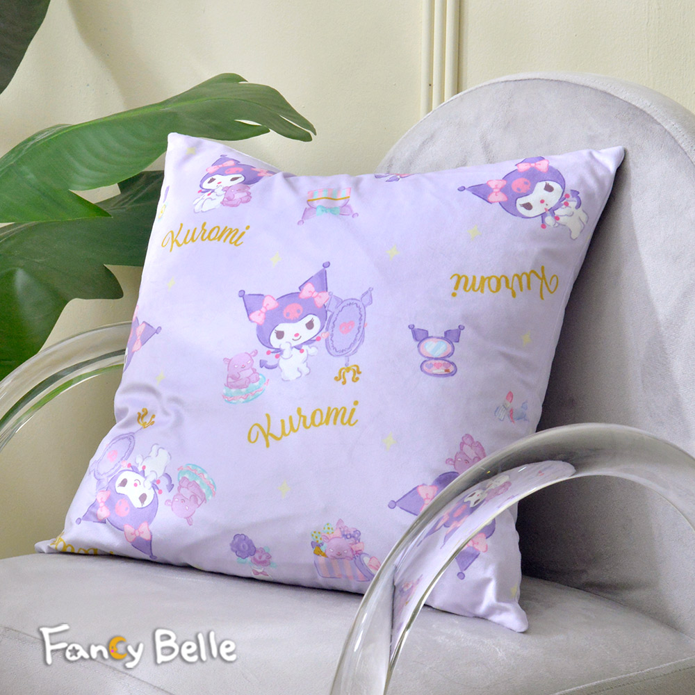 義大利Fancy Belle《Sanrio-魔鏡KUROMI》麂皮靠墊 45*45CM