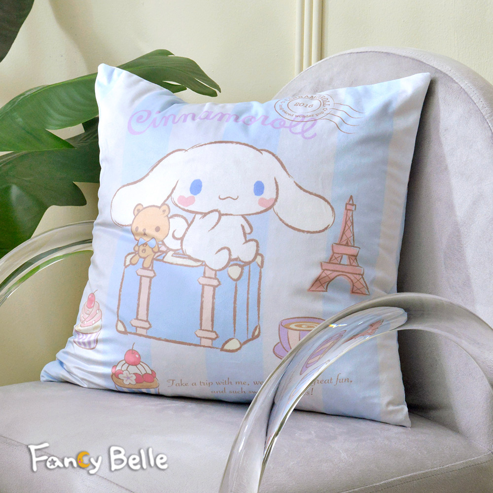 義大利Fancy Belle《Sanrio-喜拿遊巴黎》麂皮靠墊 45*45CM