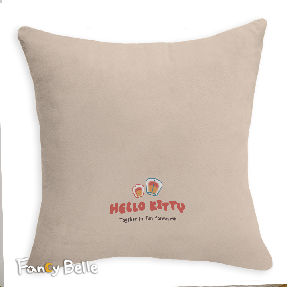 義大利Fancy Belle《Sanrio-HELLO KITTY放天燈》麂皮靠墊 45*45CM
