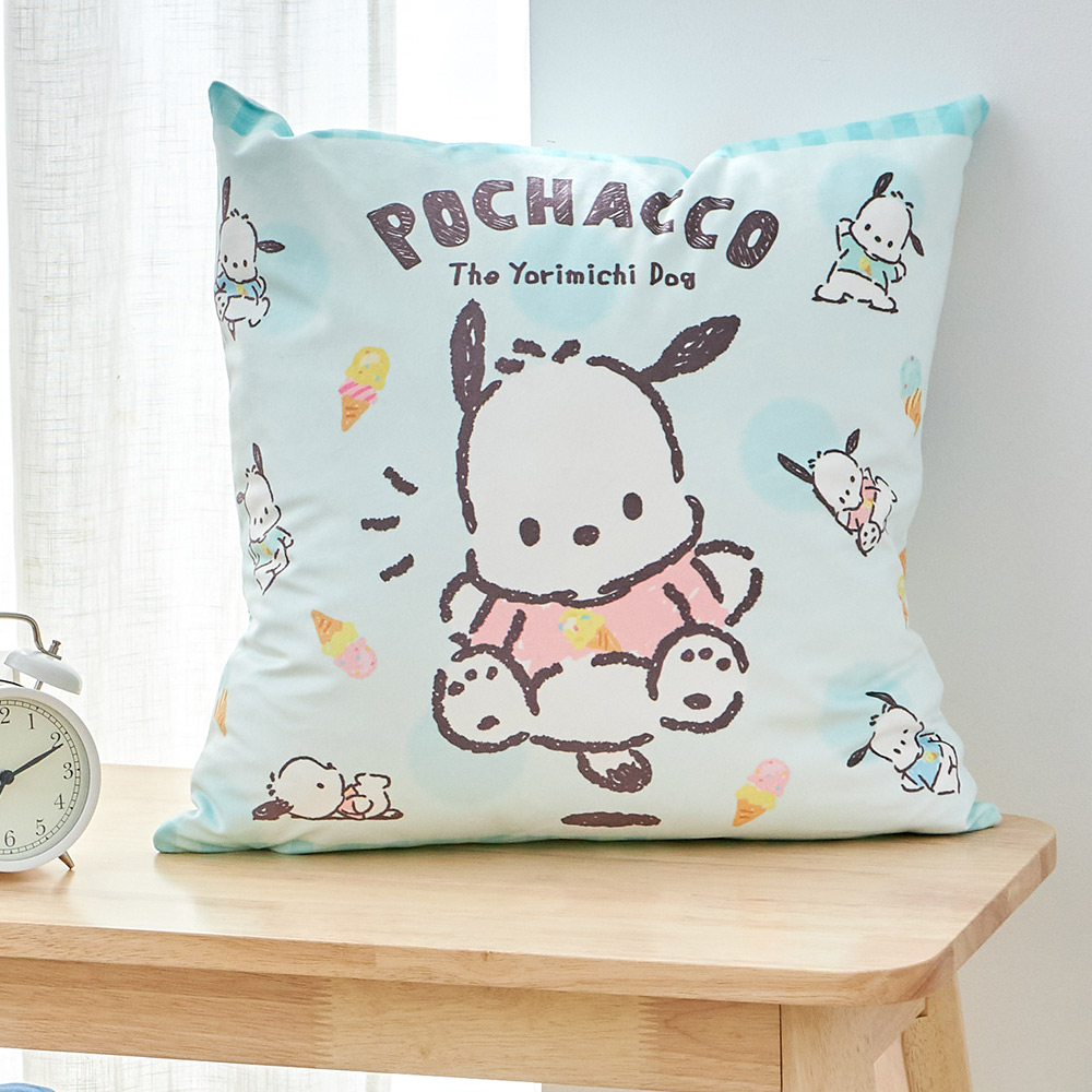 義大利Fancy Belle《Sanrio-POCHACCO帕恰雪糕》麂皮靠墊 45*45CM