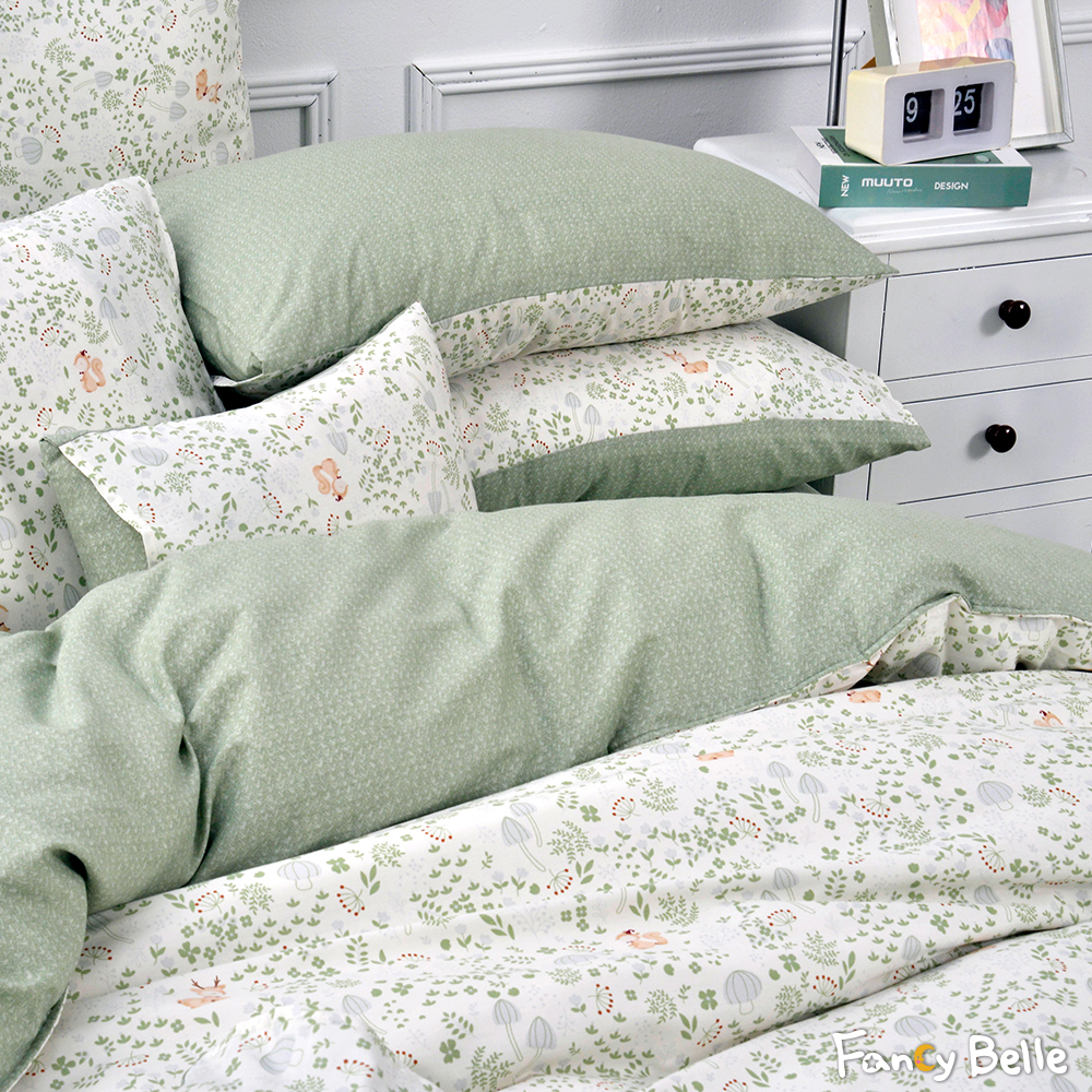 義大利Fancy Belle《初見森林》單人純棉三件式防蹣抗菌吸濕排汗兩用被床包組