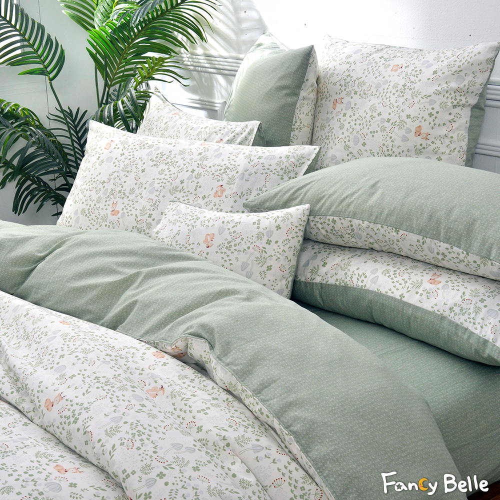 義大利Fancy Belle《初見森林》單人純棉三件式防蹣抗菌吸濕排汗兩用被床包組