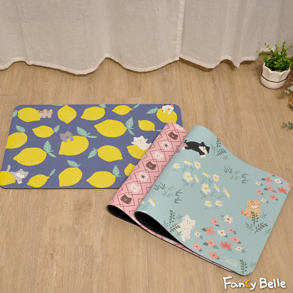 義大利La Belle《灰色幾何》抗菌可水洗軟式珪藻土強效吸水地墊 60*39CM