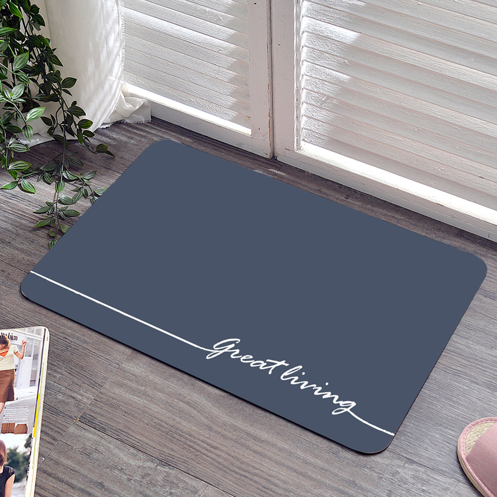 義大利La Belle《夜光-great living》抗菌可水洗軟式珪藻土強效吸水地墊 60*39CM