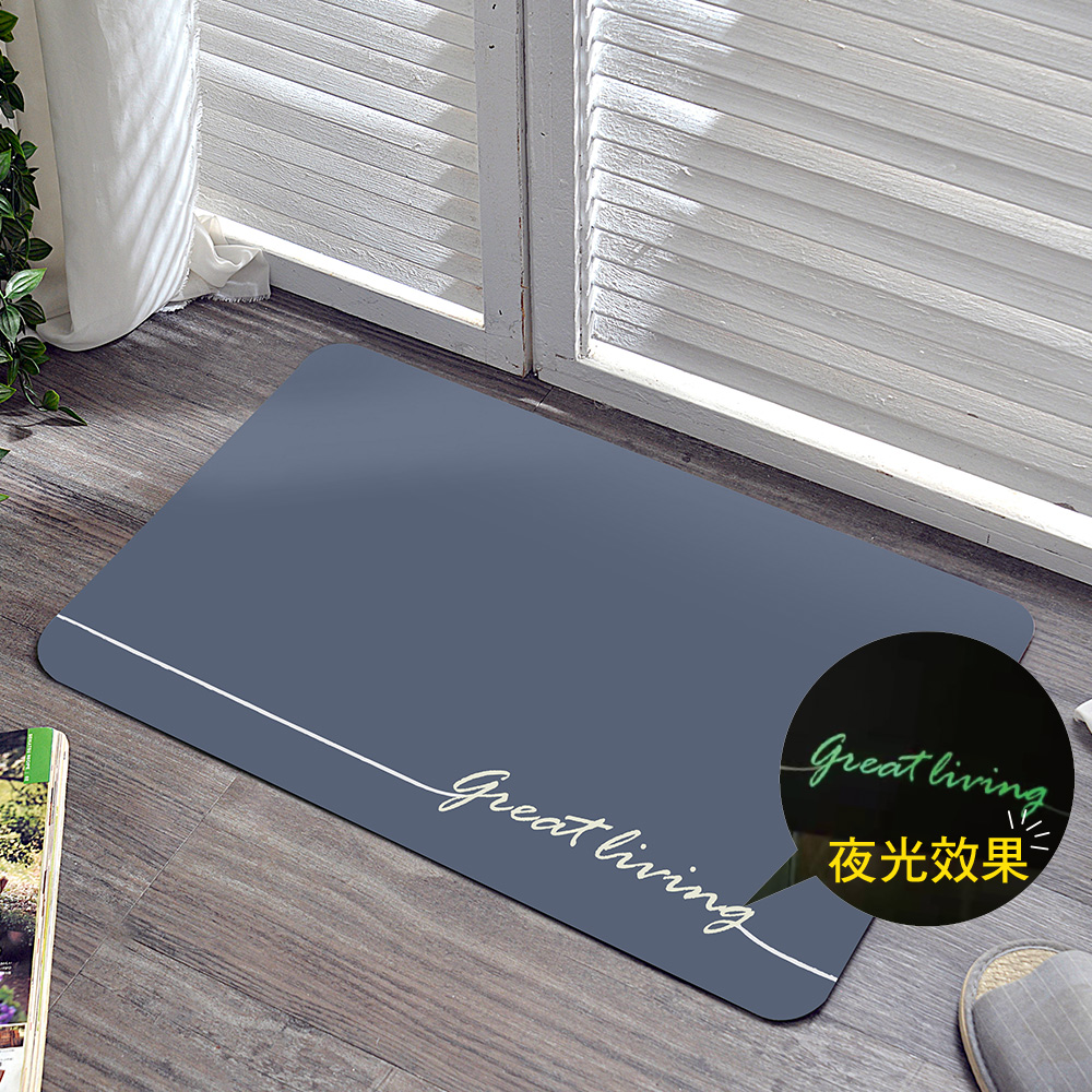 義大利La Belle《夜光-great living》抗菌可水洗軟式珪藻土強效吸水地墊 60*39CM