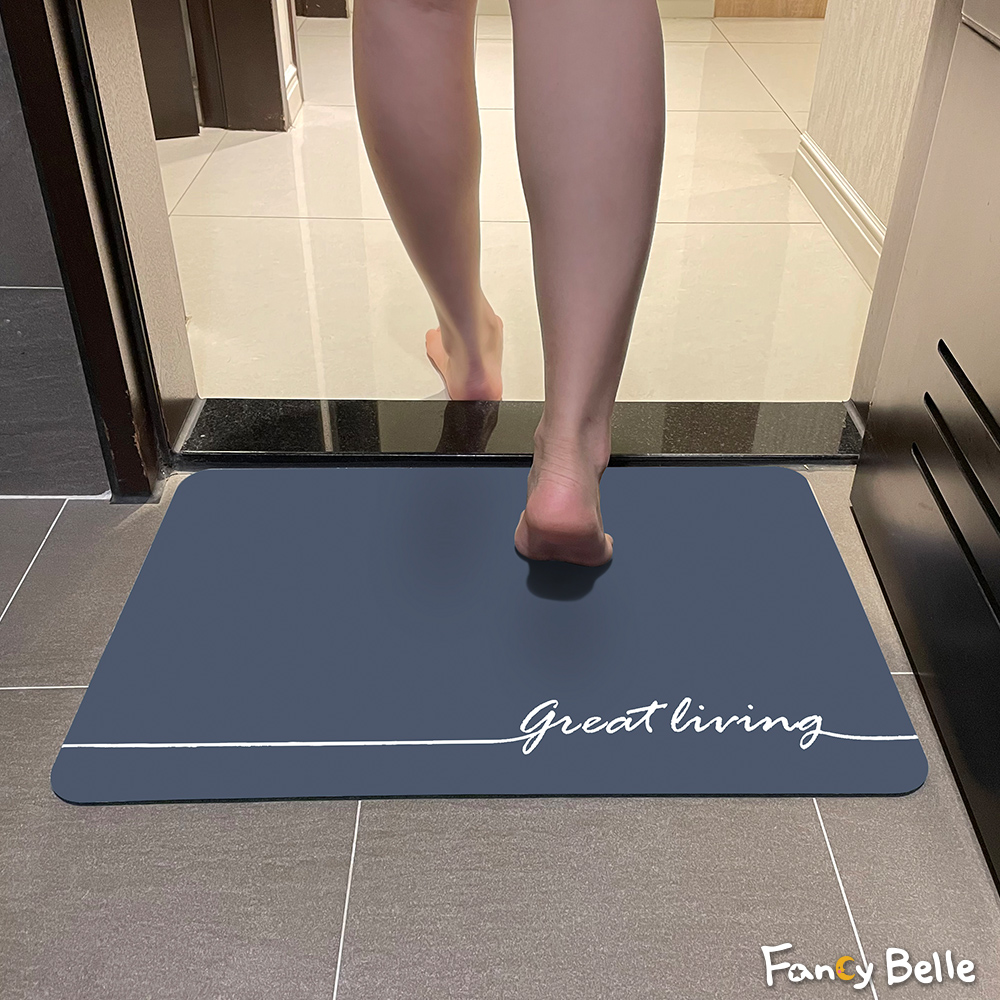 義大利La Belle《夜光-great living》抗菌可水洗軟式珪藻土強效吸水地墊 60*39CM