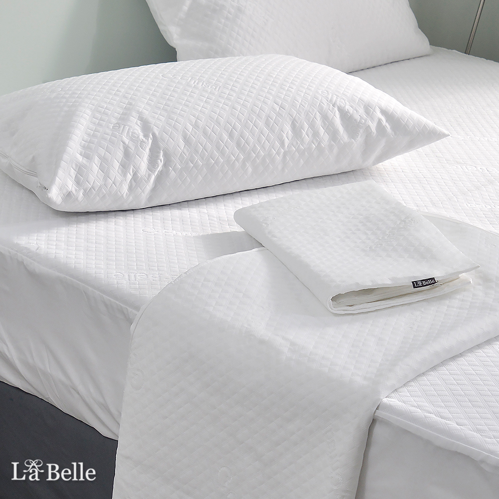 義大利La Belle《尊爵典藏》Chrisal活性益生菌防蟎抗敏透氣防水信封式保潔枕套-2入