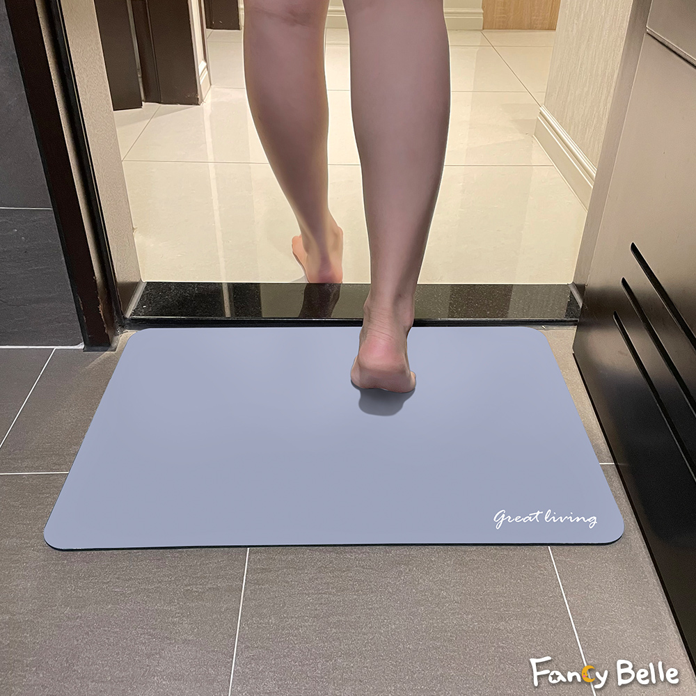義大利La Belle《經典簡約》抗菌可水洗軟式珪藻土強效吸水地墊 60*39CM(共兩色)