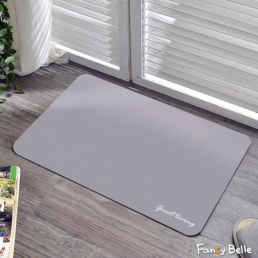 義大利La Belle《經典簡約》抗菌可水洗軟式珪藻土強效吸水地墊 60*39CM(共兩色)