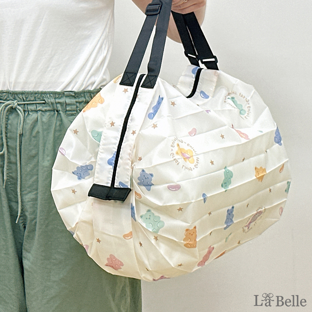 Great Living 格蕾寢飾精品館《小熊軟糖》秒收折疊環保購物袋