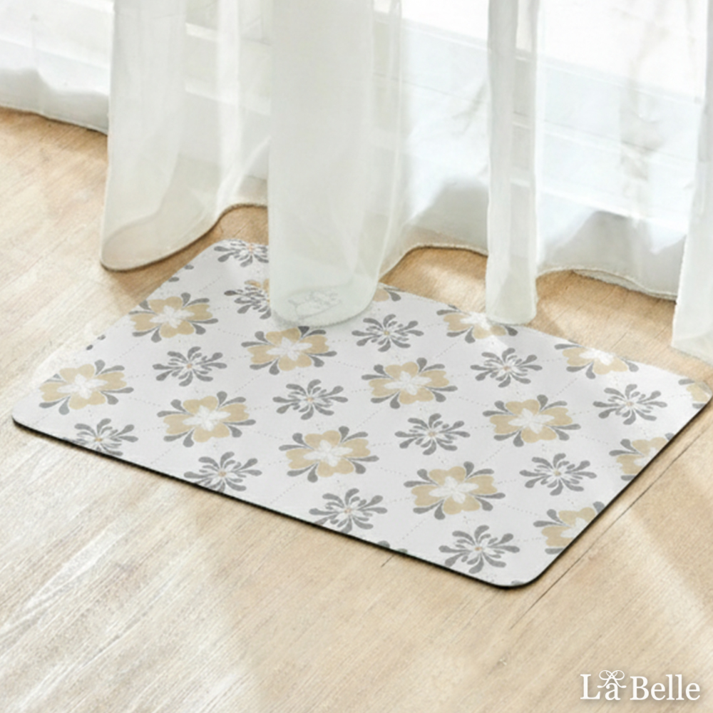 義大利La Belle《賽維亞花磚》抗菌可水洗軟式珪藻土強效吸水地墊 60*39CM