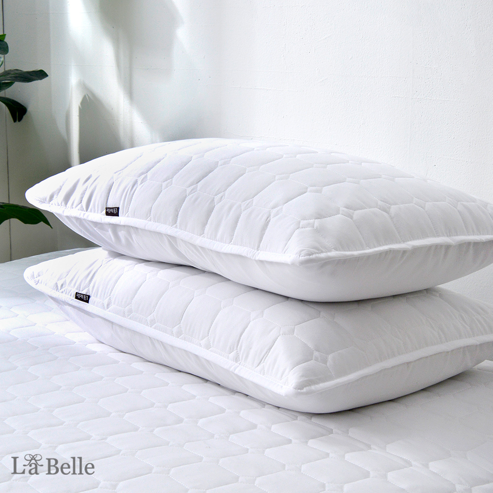 義大利La Belle《經典純白》防水防蟎舖棉信封式保潔枕套--2入