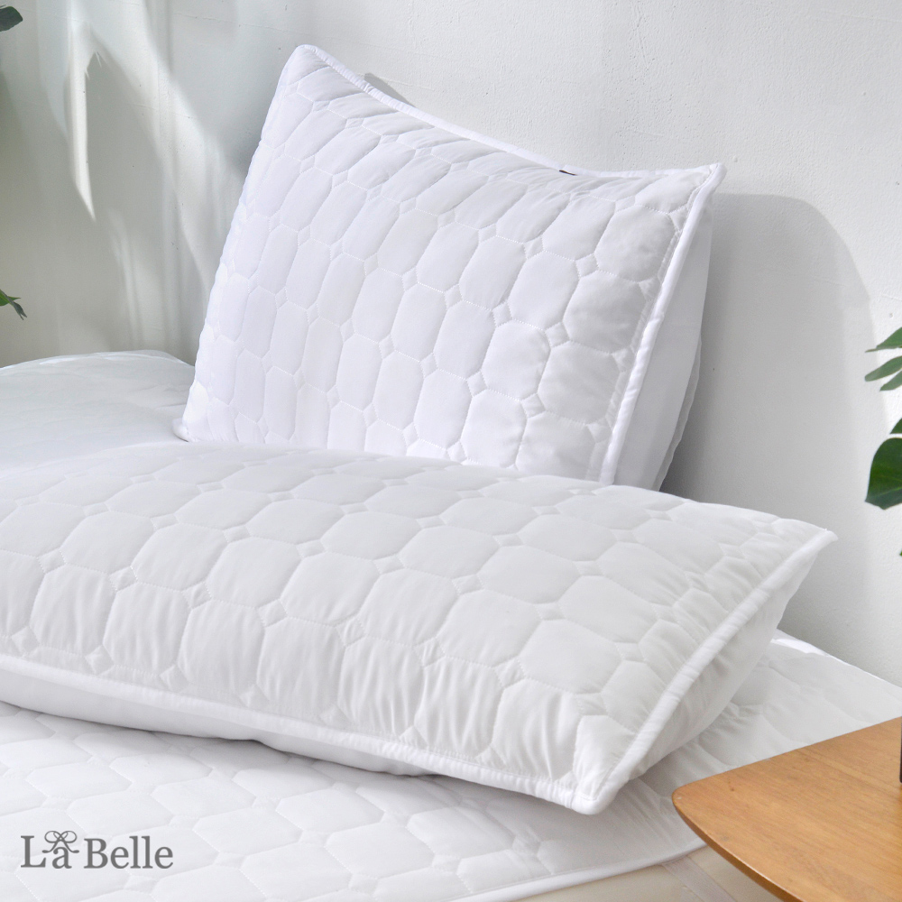 義大利La Belle《經典純白》防水防蟎舖棉信封式保潔枕套--2入