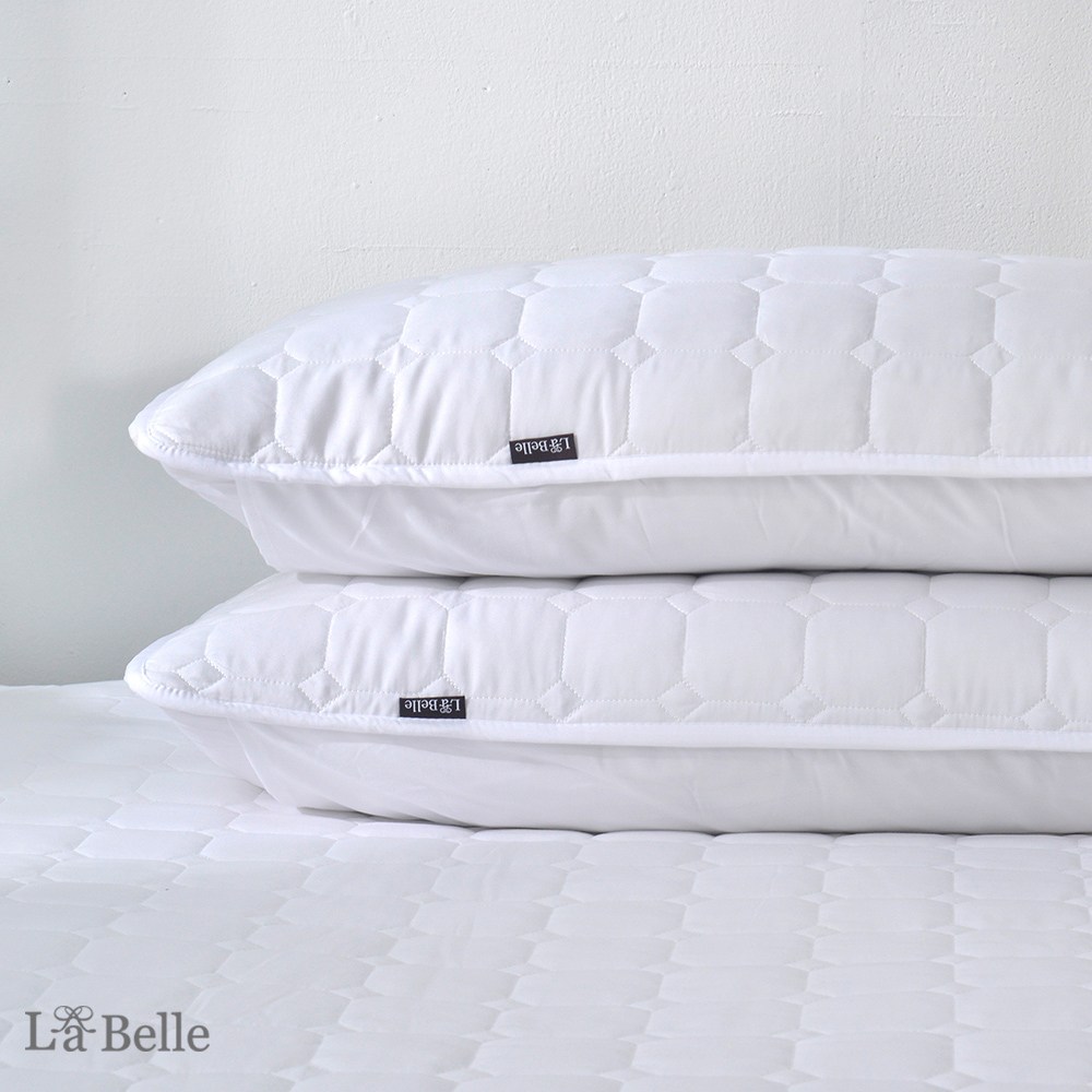 義大利La Belle《經典純白》防水防蟎舖棉信封式保潔枕套--2入