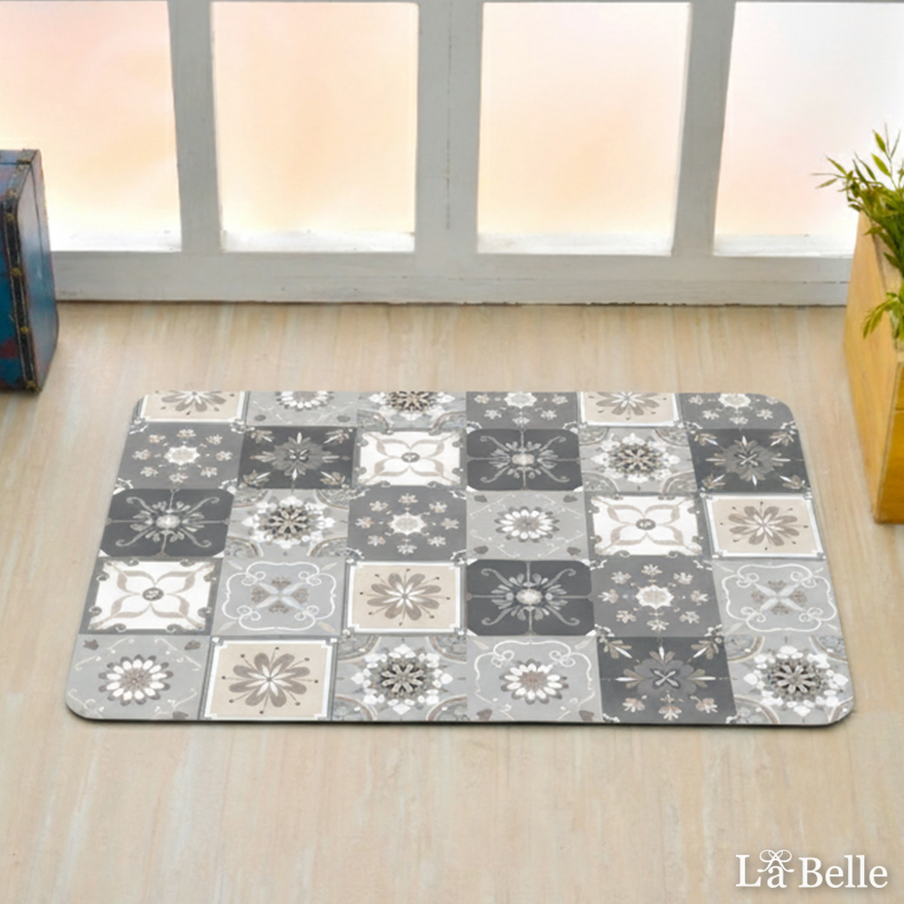 義大利La Belle《萬花筒花磚》抗菌可水洗軟式珪藻土強效吸水地墊 60*39CM