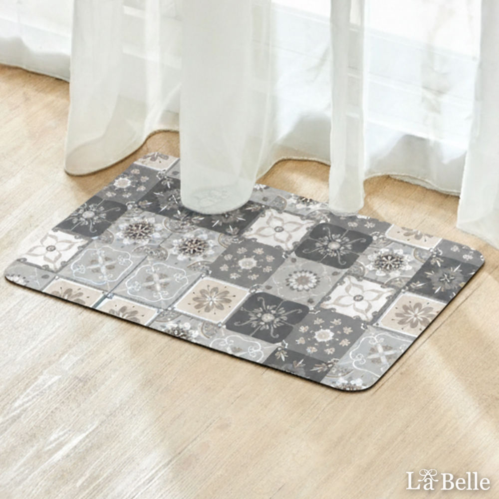 義大利La Belle《萬花筒花磚》抗菌可水洗軟式珪藻土強效吸水地墊 60*39CM