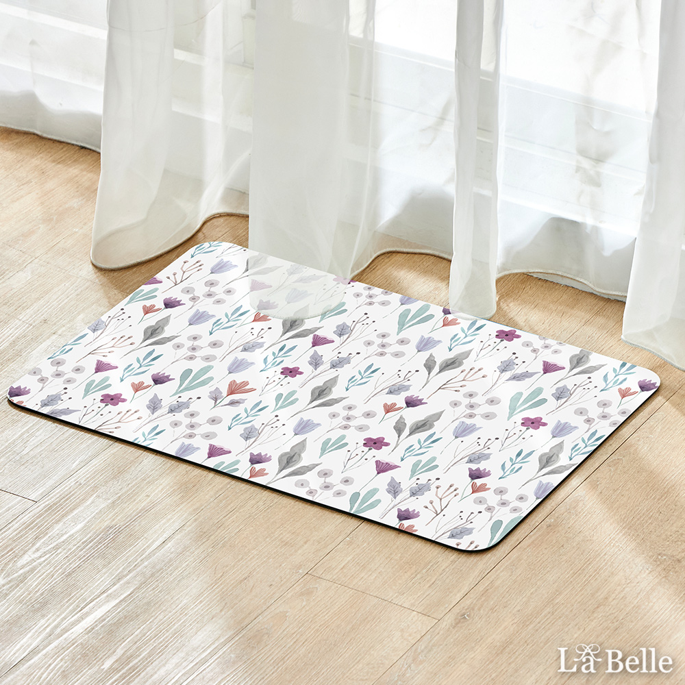 義大利La Belle《恬日花語》抗菌可水洗軟式珪藻土強效吸水地墊 60*39CM