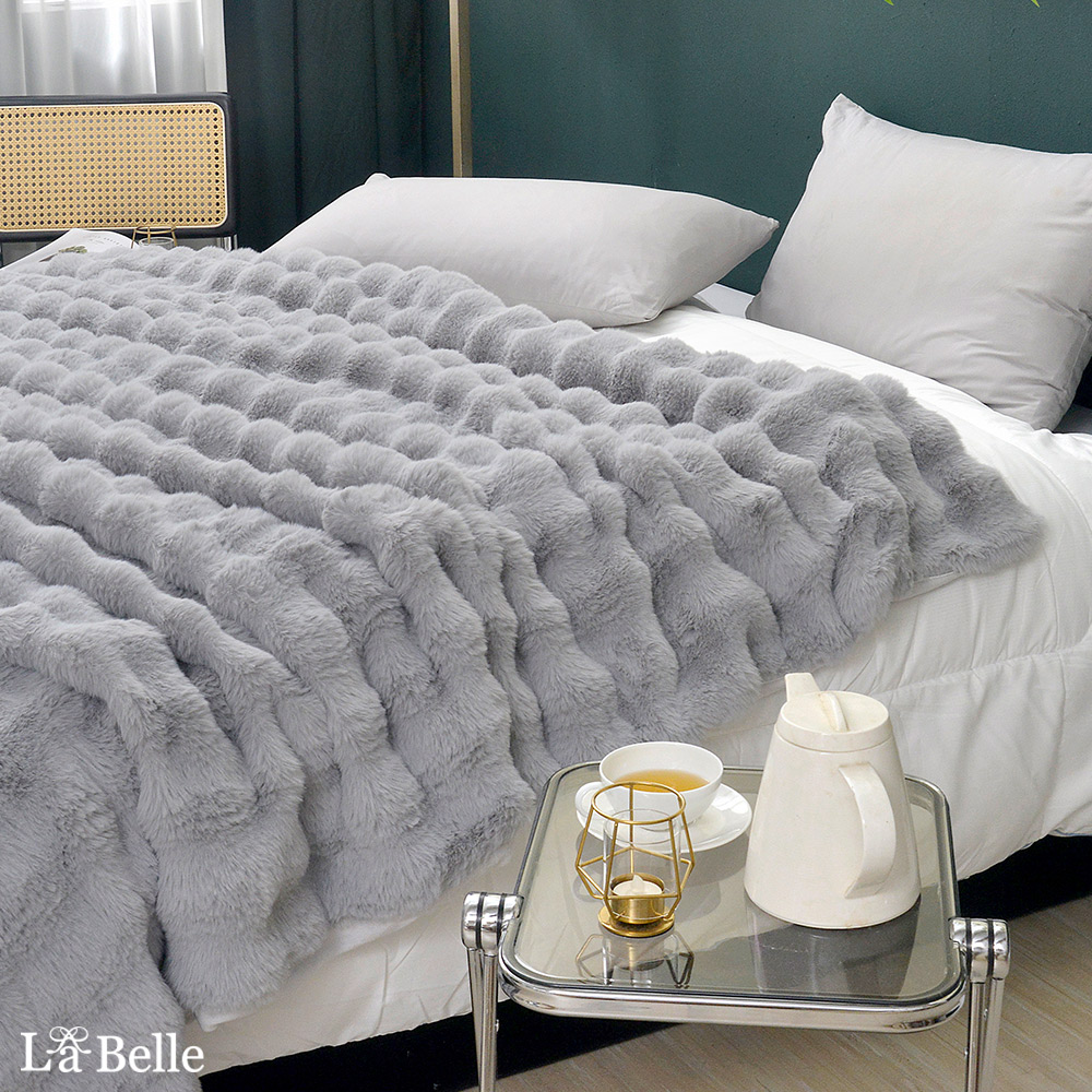 義大利La Belle《凱爾尼斯》加大輕奢極柔仿兔毛雙人毯200*230CM(共三色)