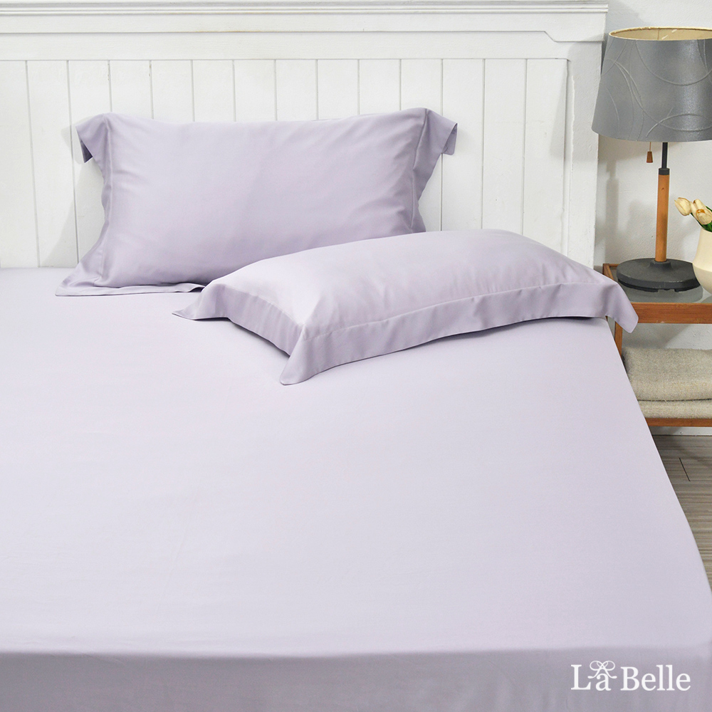 義大利La Belle《簡約純色》雙人天絲床包枕套組