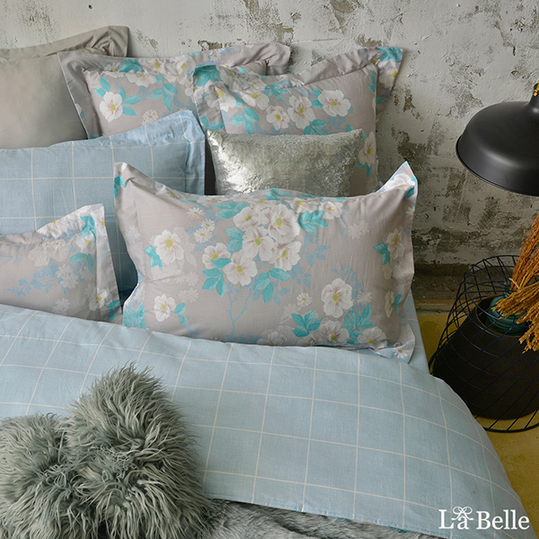 義大利La Belle《恬靜時光》雙人純棉防蹣抗菌吸濕排汗兩用被床包組