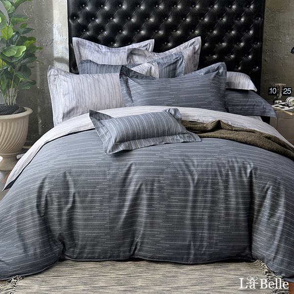 義大利La Belle《現代潮流》單人純棉防蹣抗菌吸濕排汗兩用被床包組