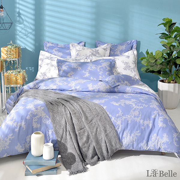 義大利La Belle《南法曼特》雙人純棉防蹣抗菌吸濕排汗兩用被床包組