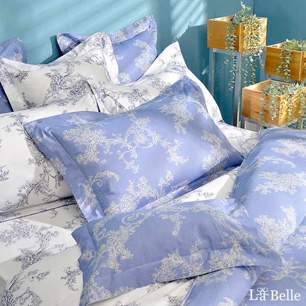 義大利La Belle《南法曼特》雙人純棉防蹣抗菌吸濕排汗兩用被床包組