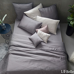 義大利La Belle《雅致典範》加大天絲滾邊刺繡防蹣抗菌吸濕排汗兩用被床包組