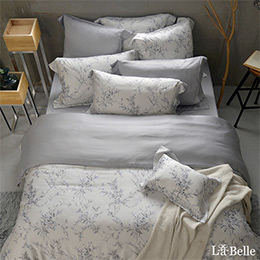 義大利La Belle《悠靜拾光》雙人天絲防蹣抗菌吸濕排汗兩用被床包組
