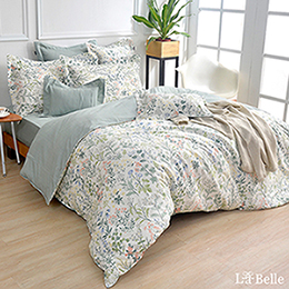 義大利La Belle《四季春氛》特大純棉防蹣抗菌吸濕排汗兩用被床包組