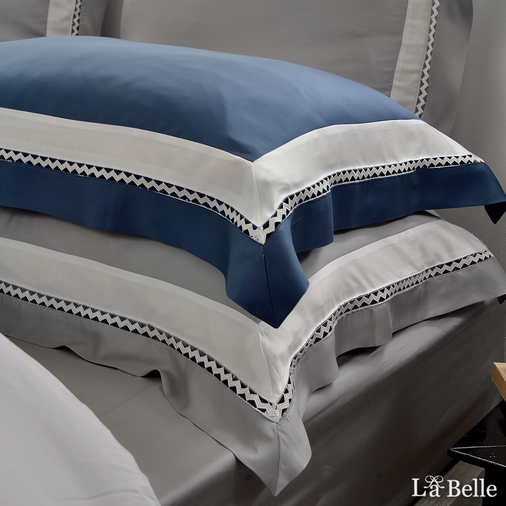 義大利La Belle《法式極簡》特大天絲拼接蕾絲防蹣抗菌吸濕排汗兩用被床包組(共兩色)