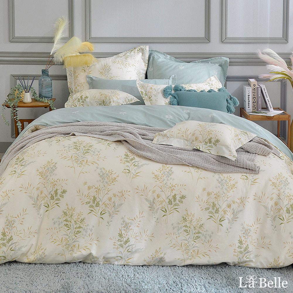 義大利La Belle《芳草仙境》雙人純棉防蹣抗菌吸濕排汗兩用被床包組
