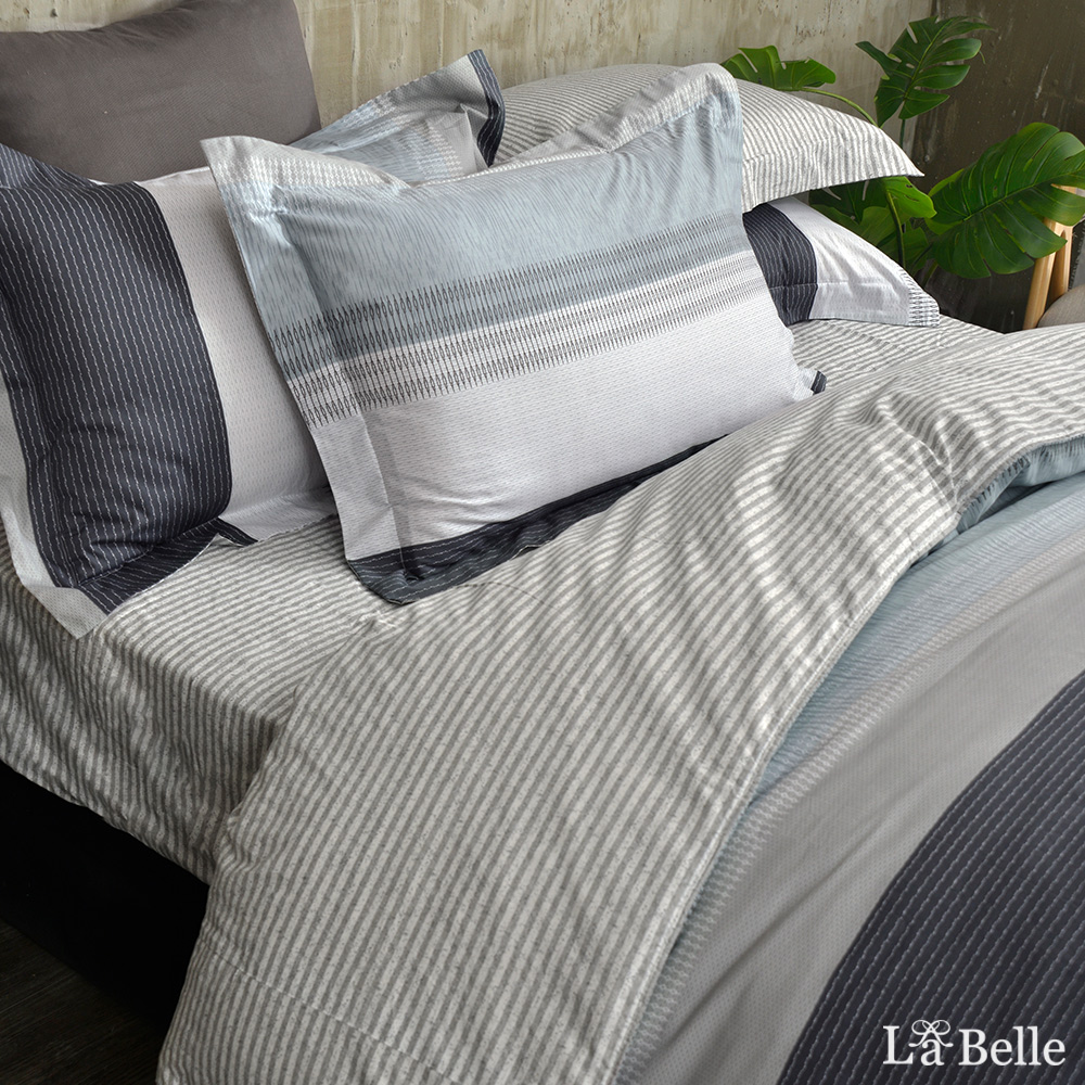 義大利La Belle《艾思柏汀》單人純棉三件式防蹣抗菌吸濕排汗兩用被床包組