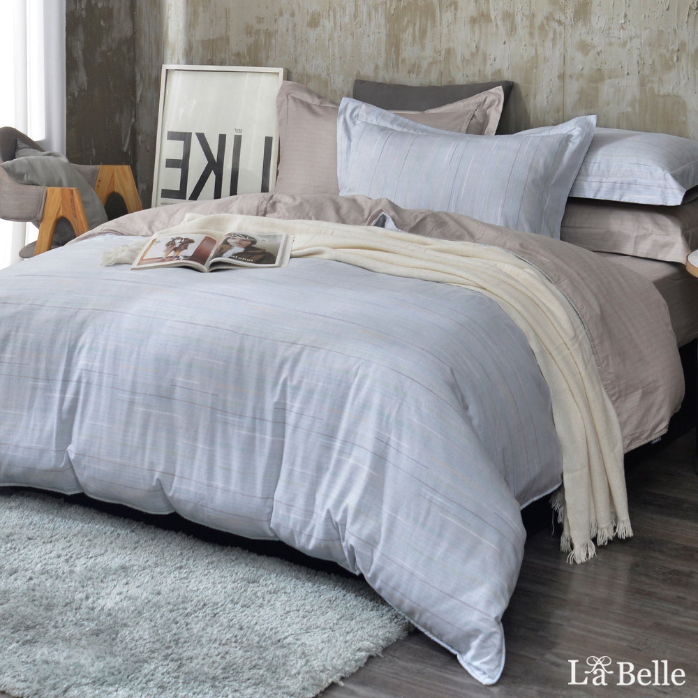 義大利La Belle《莫提斯》加大純棉四件式防蹣抗菌吸濕排汗兩用被床包組