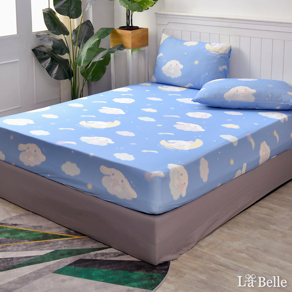 義大利La Belle《Sanrio-晚安大耳狗》雙人海島針織床包枕套組