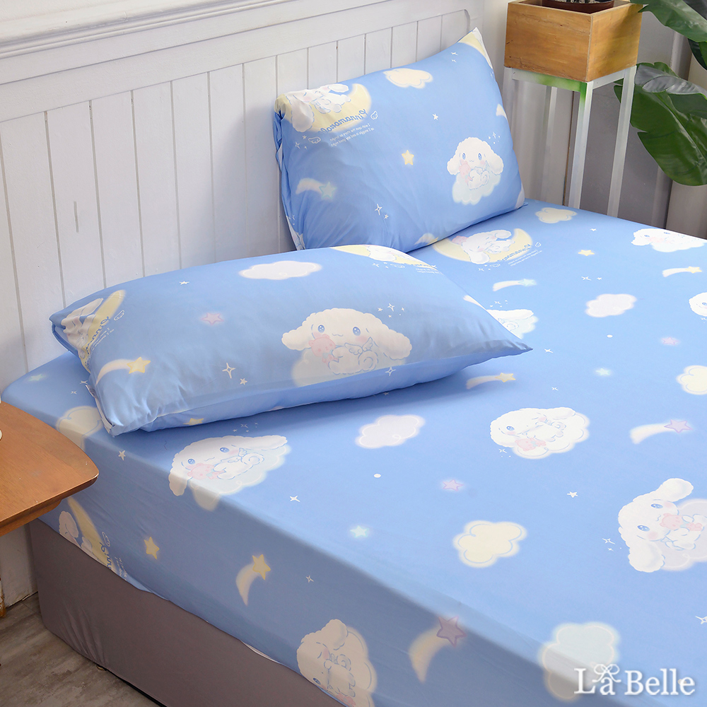 義大利La Belle《Sanrio-晚安大耳狗》單人海島針織床包枕套組
