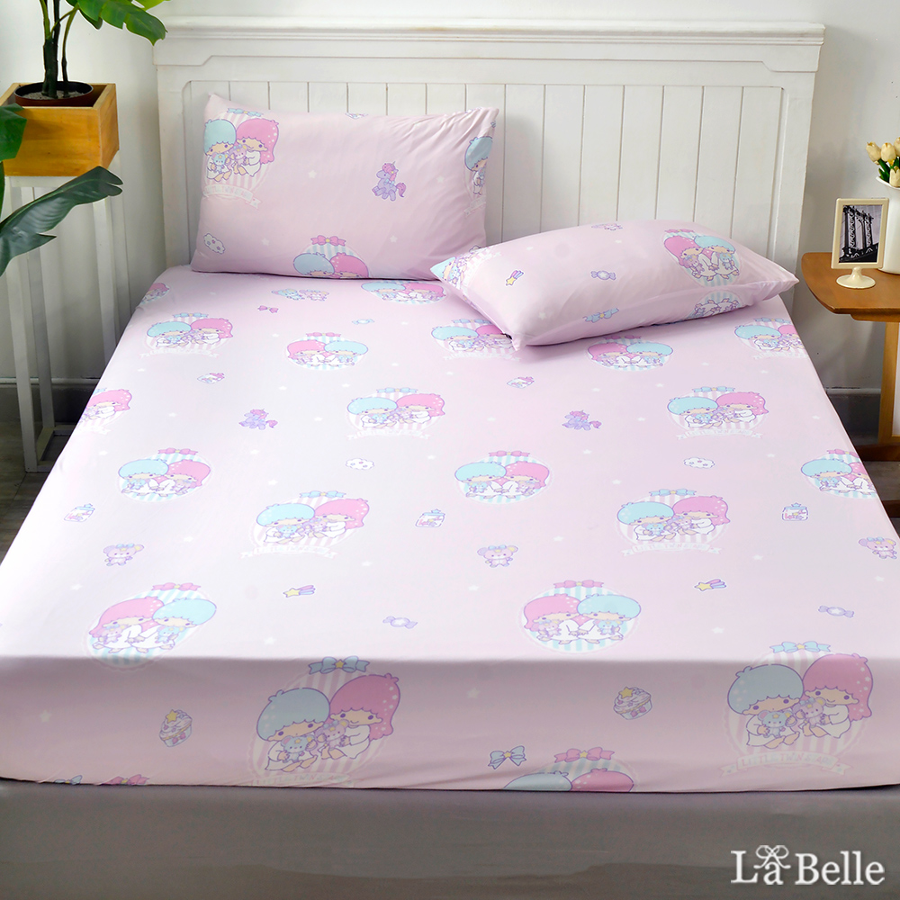 義大利La Belle《Sanrio-雙星仙子甜蜜星空》加大海島針織床包枕套組